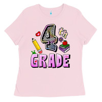 Bubblegum Pink Fourth Grade Ladies Tee - RanaPortraitStore