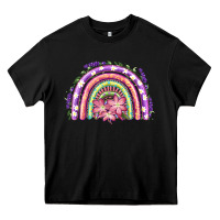 Black Easter Floral Spring Rainbow Heavy Core Tee - RanaPortraitStore