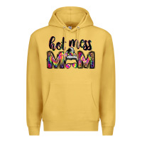 Antique Gold hot mess mom messy bun Premium Hoodie - JahusDesignShop