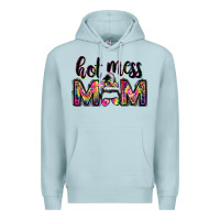 Blue Mist hot mess mom messy bun Premium Hoodie - JahusDesignShop