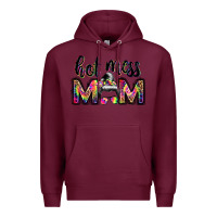 Burgundy hot mess mom messy bun Premium Hoodie - JahusDesignShop