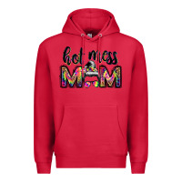 Cardinal hot mess mom messy bun Premium Hoodie - JahusDesignShop