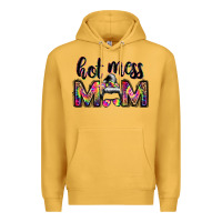 Mustard hot mess mom messy bun Premium Hoodie - JahusDesignShop