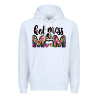 White hot mess mom messy bun Premium Hoodie - JahusDesignShop