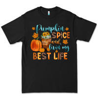 Black pumpkin spice and livin  my best life Premium Tee - Zillion Design Studio