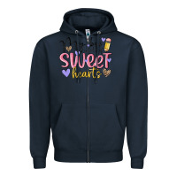 Navy my bus full of sweet hearts Zipper Hoodie - MaliasSmallBusiness