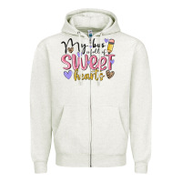 Oatmeal Heather my bus full of sweet hearts Zipper Hoodie - MaliasSmallBusiness