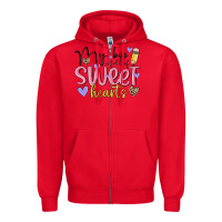 Red my bus full of sweet hearts Zipper Hoodie - MaliasSmallBusiness