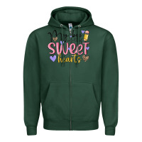 Sports Green my bus full of sweet hearts Zipper Hoodie - MaliasSmallBusiness