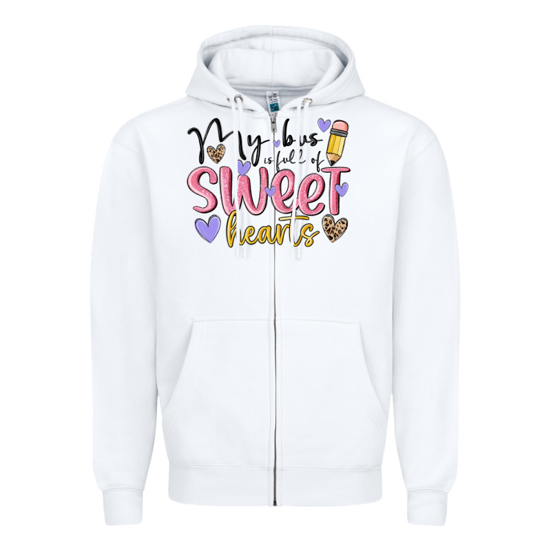 My Bus Full Of Sweet Hearts Zipper Hoodie by MaliasSmallBusiness | Teevron