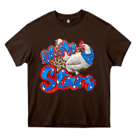 Chocolate Brown oh my stars chicken Heavy Core Tee - Zillion Design Studio