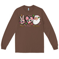 Chestnut pink peace love christmas Long Sleeve Tee - NancyCooperArtShop