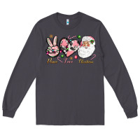 Smoke pink peace love christmas Long Sleeve Tee - NancyCooperArtShop