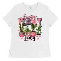 White crazy plant lady houseplants Ladies Tee - JahusDesignShop