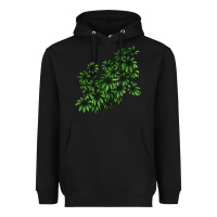 Black Botanical Schefflera Illustrations Heavyweight Hoodie - LillyAllenDesigns