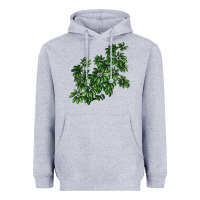 Heather Grey Botanical Schefflera Illustrations Heavyweight Hoodie - LillyAllenDesigns