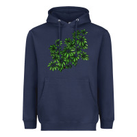 Navy Botanical Schefflera Illustrations Heavyweight Hoodie - LillyAllenDesigns