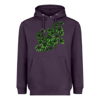 Plum Botanical Schefflera Illustrations Heavyweight Hoodie - LillyAllenDesigns