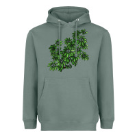 Sage Botanical Schefflera Illustrations Heavyweight Hoodie - LillyAllenDesigns