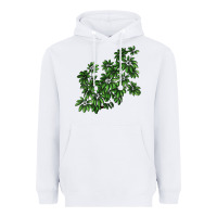 White Botanical Schefflera Illustrations Heavyweight Hoodie - LillyAllenDesigns