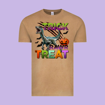 Trick Rawr Treat Vintage Tee Designed By Bundleandbundleshop