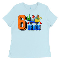 Baby Blue Sixth Grade Ladies Tee - RanaPortraitStore