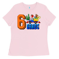 Bubblegum Pink Sixth Grade Ladies Tee - RanaPortraitStore