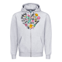Heather Grey vanilla eggs sugar cocoa and kitchen heart Zipper Hoodie - MaliasSmallBusiness