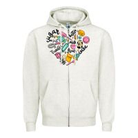 Oatmeal Heather vanilla eggs sugar cocoa and kitchen heart Zipper Hoodie - MaliasSmallBusiness