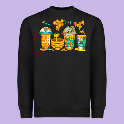 Bumble Bee Honey Coffee Heavyweight Sweatshirt Designed By Jasminsmagicworld