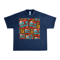 Navy back to school with apple seamless pattern Urban Heavy Tee - BundleAndBundleShop
