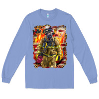 Colony Blue Firefighter Fire And American Long Sleeve Tee - LillyAllenDesigns