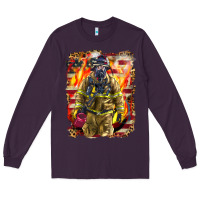 Plum Firefighter Fire And American Long Sleeve Tee - LillyAllenDesigns