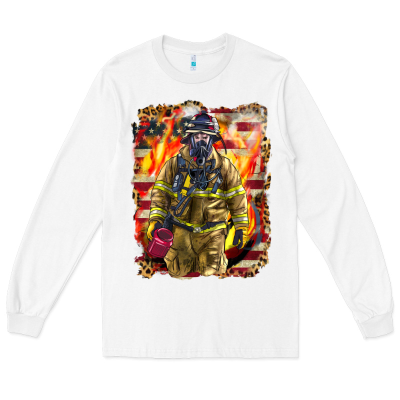 Firefighter Fire And American Long Sleeve Tee by LillyAllenDesigns | Teevron