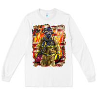 White Firefighter Fire And American Long Sleeve Tee - LillyAllenDesigns