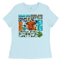 Baby Blue highland cattle Ladies Tee - texasbilliewilder