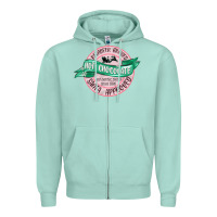 Seafoam reindeer brewed santa approved pink Zipper Hoodie - MaliasSmallBusiness