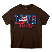 Chocolate Brown love texas map Heavy Core Tee - Zillion Design Studio
