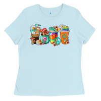 Baby Blue hippie coffee cups Ladies Tee - texasbilliewilder