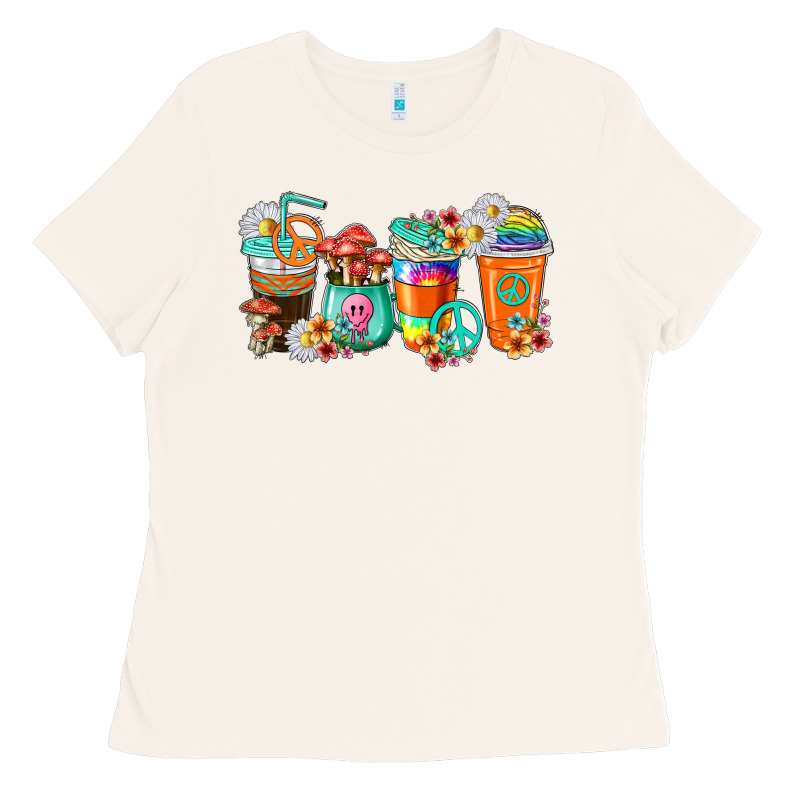 Hippie Coffee Cups Ladies Tee by texasbilliewilder | Teevron