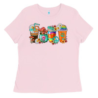 Bubblegum Pink hippie coffee cups Ladies Tee - texasbilliewilder