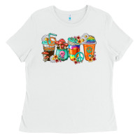 White hippie coffee cups Ladies Tee - texasbilliewilder
