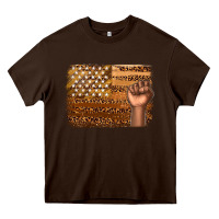 Chocolate Brown American melanin flag Heavy Core Tee - texasbilliewilder