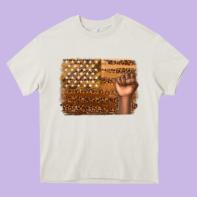 American Melanin Flag Heavy Core Tee Designed By Texasbilliewilder