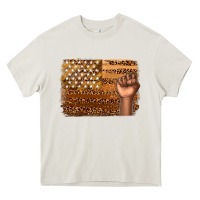 Cream American melanin flag Heavy Core Tee - texasbilliewilder