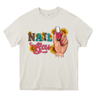 Cream western sunflowers nail boss Heavy Core Tee - Artiststas