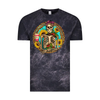 Cloud Black western skeleton coffee sunflowers Vintage Tee - Artiststas