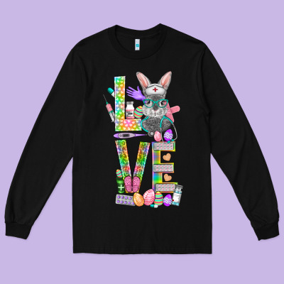 Love Easter Nurse Long Sleeve Tee Designed By Nancycooperartshop