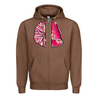 Chestnut custom name cheerleader with megaphone Zipper Hoodie - MaliasSmallBusiness