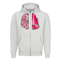 Custom Name Cheerleader With Megaphone Zipper Hoodie | Teevron